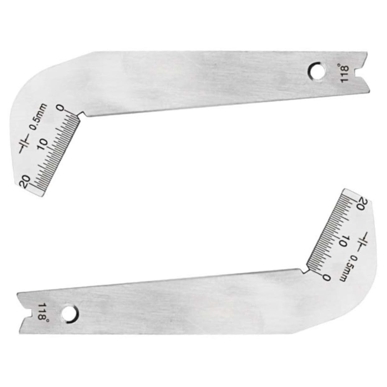 Mipcase 3 Pcs 118 118 Degree Drill Bit Pattern Gauge Measuring Tool for Stainless Steel Bits Precise Front Edge Welding Drill Template
