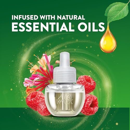 Image of Air Wick Plug in Scented Oil Refill, 5 ct, Lush Honeysuckle and Raspberry, Air Freshener, Essential Oils, Spring Collection