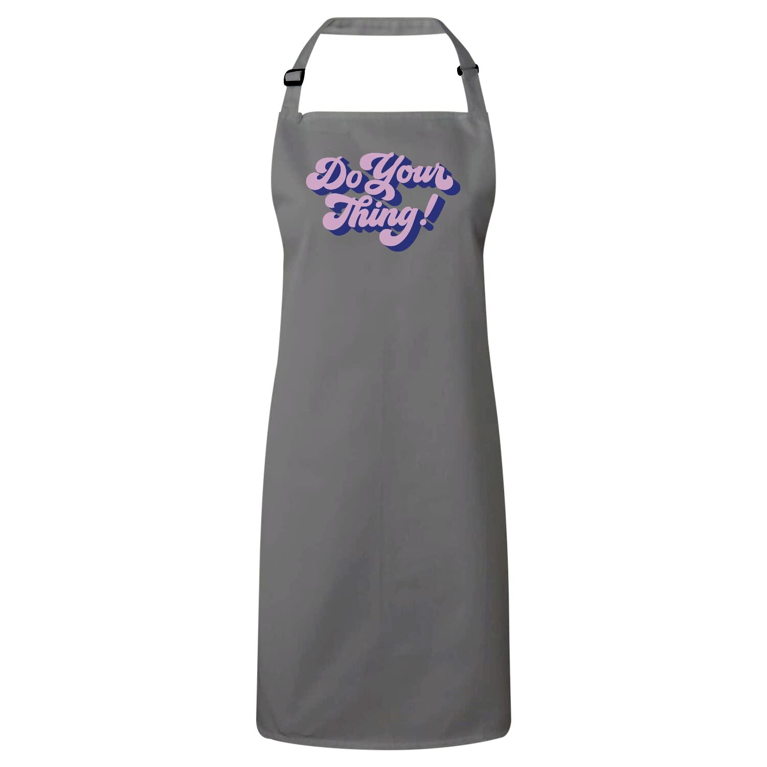 Tablier de cuisine premium gris au design graphique avec message moderne