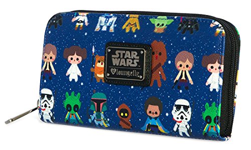Loungefly Star Wars Baby Character Allover Print Zip Around Wallet