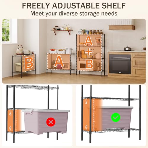 Image of GarveeTech Heavy Duty Garage Shelving Unit, 36 in L x 14 in D x 54 in H, Adjustable Wire Shelving Unit 1200 LBS Load Capacity, 4-Tier Durable Metal Shelves for Garage, Pantry, Basement, Workshop