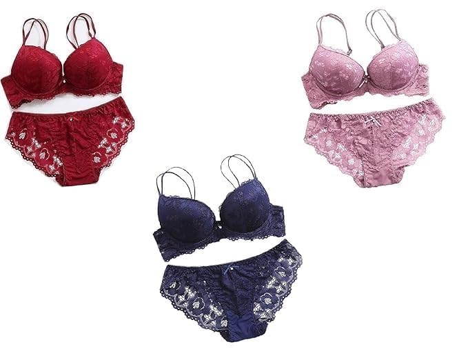 Women's Bra Panty Set Lace Push-Up Bra Set Underwired Solid Lingerie Set Baby Doll Bikini Set for Women Lingerie Set for Women & Girls-picture-48