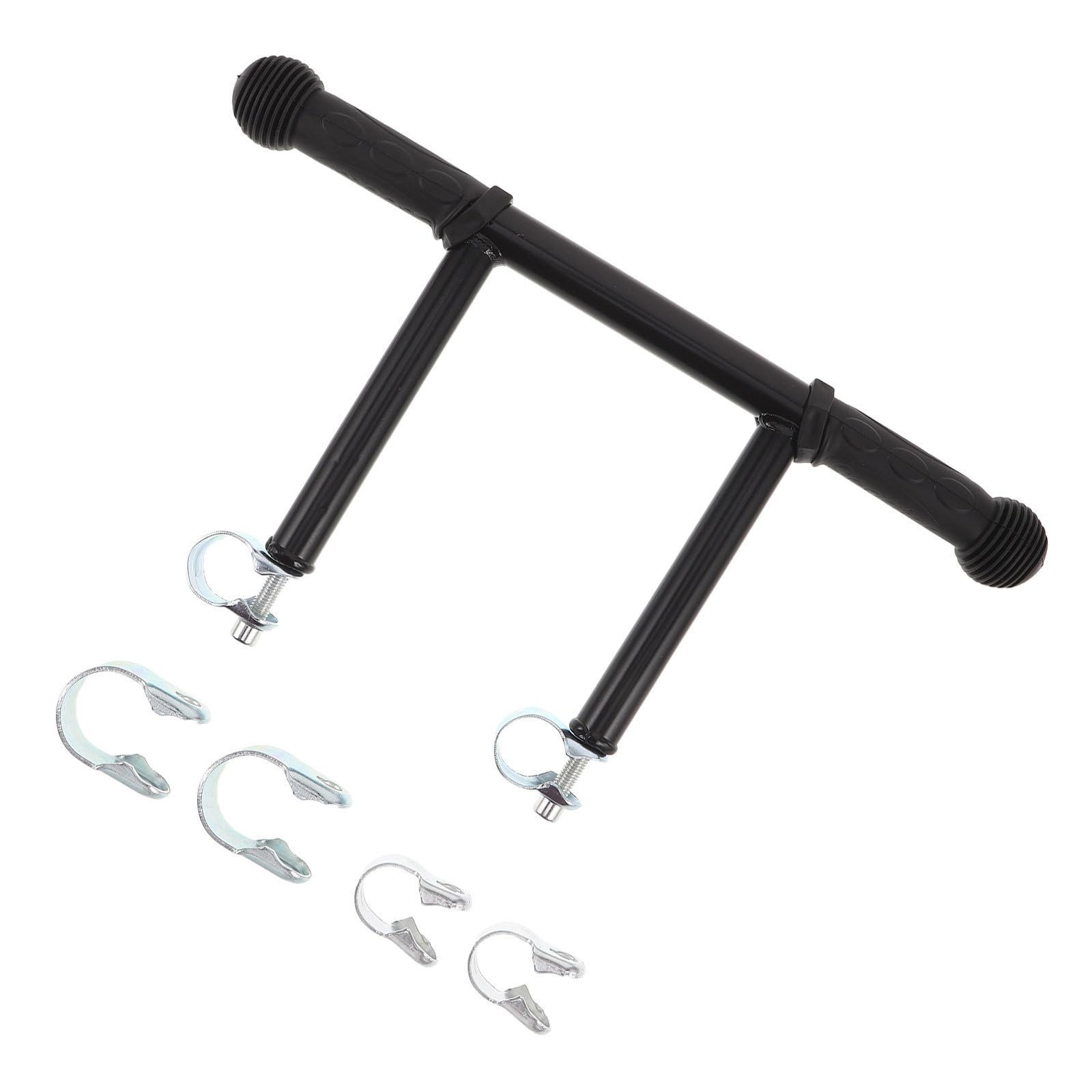 BESPORTBLE Rallonge de Guidon Réglable pour Toutes Hauteurs Noir en Plastique et Acier Inoxydable avec Boucles Multiples, Confortable et Détachable pour Poussette pour Chariot de Plage