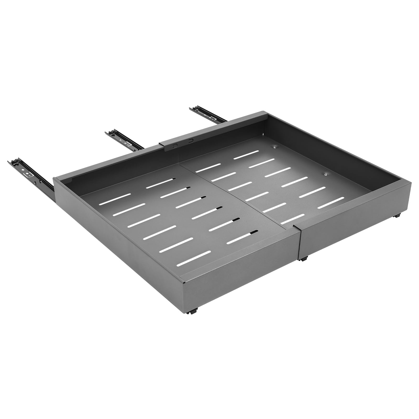 2 Stück Kohlenstoffstahl Grau 32-52 cm Modern Küche und Bad Teleskopschublade Ausziehbare Schublade Küche 50cm Tief Pull Out Cabinet Organizer Küchen Schrank für Schränke