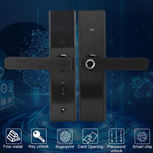 Serrure-de-Porte-Intelligente-Electronique-Empreinte-DigitaleCarteMot-de-PasseCle-Levier-de-Porte-a-Pene-Dormant-de-Serrure-de-Porte-dEntree-Antivol-pour-la-MaisonBureau