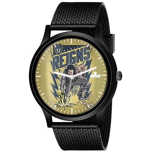 AROA Watch New Watch for Roman Reigns Model : 804 Black Metal Type Analog Black Strap Watch Yellow Dial for Men Stylish Watch for Boys (B0C94XTZJG) Amazon Price History, Amazon Price Tracker