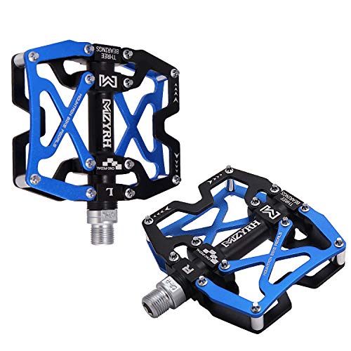 Image of MZYRH Mountain Bike Pedals, Ultra Strong Colorful CNC Machined 9 /16 inch Cycling Sealed 3 Bearing Pedals
