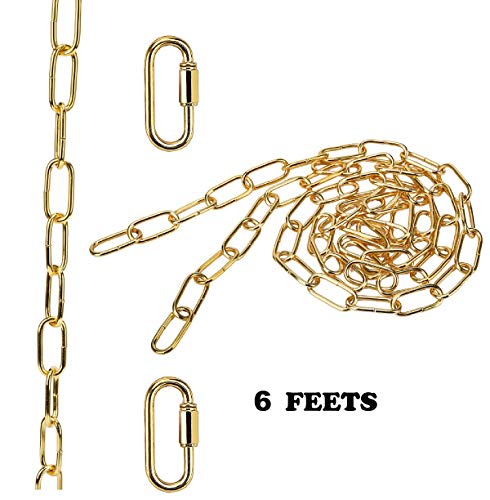 Image of Sangle Soppfy Vingage Canopy Kit and Pendant Light Fixture Chain for Chandelier or Swag Light Fixtures,Maximum Weight of 60 Pounds, 6 feet,Heavy Duty,5 Inches Diameter (Pure Gold)