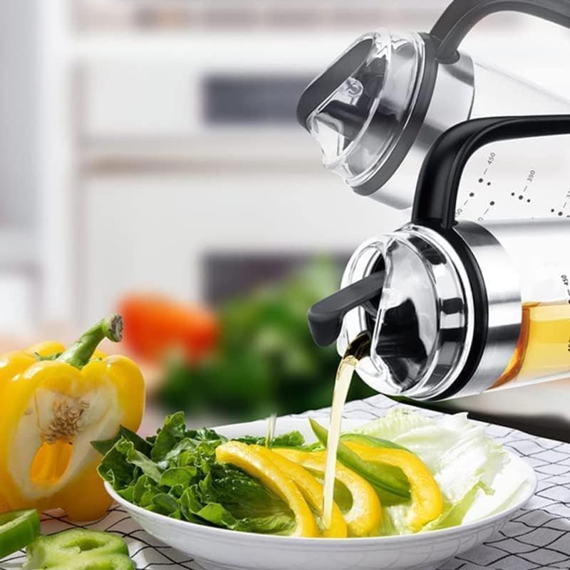 Image of Food Oil Dispenser Bottle with Measurements, 500ml Leak Proof Glass Bottle, BPA Free, Self Sealing for Kitchen Home Restaurant