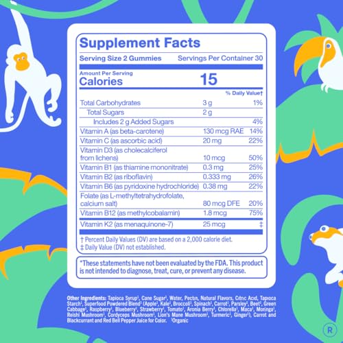 Image of FIRST DAY Kids Multivitamin Gummies Age 4+, Strawberry & Orange - Kids Vitamins Multivitamin Gummy A C D3 K2 B1 B2 B6 B12 Folate, Immunity & Brain Function, Vegan - 30 Day Supply, Packaging May Vary