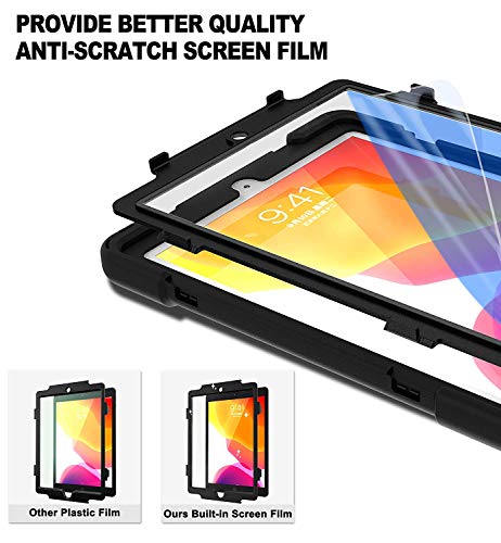 Zenrich New Ipad 10.2 Case, Ipad 9Th/8Th7Th Generation Case With Screen Protector Rotatable Kickstand/Hand Strap And Shoulder Strap,Zenrich Shockproof Case For Ipad 10.2 Inch 2021/2020/2019, Black #TOP5