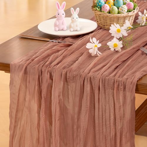 Socomi Dusty Rose Easter Spring Cheesecloth Table...