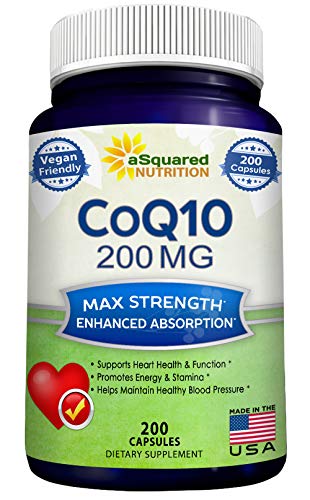 CoQ10 (200 Capsules and 200mg) - High Absorption Vegan CO Q-10 Enzyme Ubiquinone