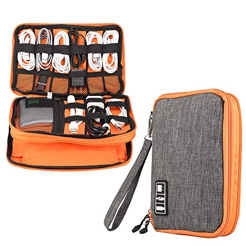Electronics Accessories Organizer,Double Layer Waterproof Cable Organizer Bag,Multifunction Travel Gadget Bag Storage Cables