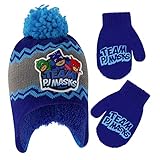 PJ Masks boys Winter Accessory and Mittens Set Beanie Hat, Grey Blue, Ages 2-4 Ages Ages Ages US