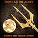 Udekit Metal Trident Spear 78 Inches Adjustable Length Cosplay Costume 3-Pronged Poseidon Weapon for Adult Women Men Halloween