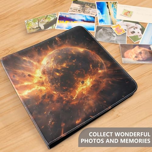 Álbum de fotos DIY adhesivo con cubierta de cuero PU de 3 anillos, 40 páginas, 11.8 x 11.2 pulgadas miniatura 5