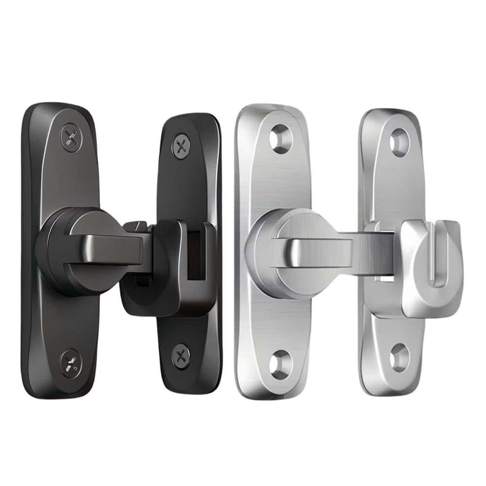Vjsujehgy Flipping Door Lock Aluminum Alloy Heavy Duty Flipping Door Anti-Theft Hardware 90/180 Swing Door