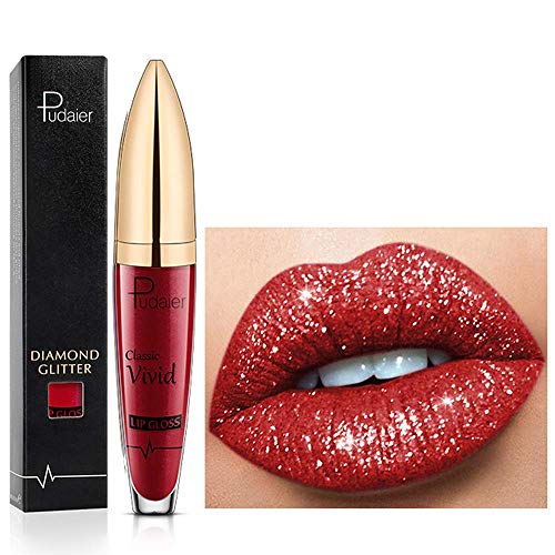 Bild von 18 Farben Diamant glänzender langanhaltender Lippenstift,3D Shining Stars Perlglanz Lipgloss,Shimmer Metallic Texture Liquid,lang anhaltender Lipgloss,wasserdichte langlebiger Not Stick Cup (10)
