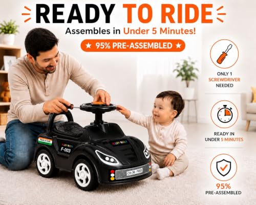 Image of Baby Ride On Car for Kids Push Ride On Toy Car (Jet Black)