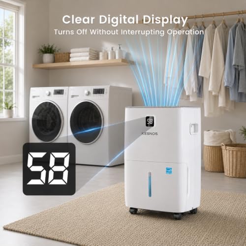 Image of 120 Pint Energy Star Dehumidifier for Basement with Drain Hose, 6500 Sq. Ft