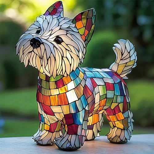 Katzenlampe, Französische Bulldoggenlampe, LED Katzenlampe Mosaik/Yorkshire Terrier/Chihuahua Lampe USB,Tischnachtlicht Aus Kunstharz Mit Tiermotiv, Süßes Haustiergeschenk Für Hundeliebhaber (A)