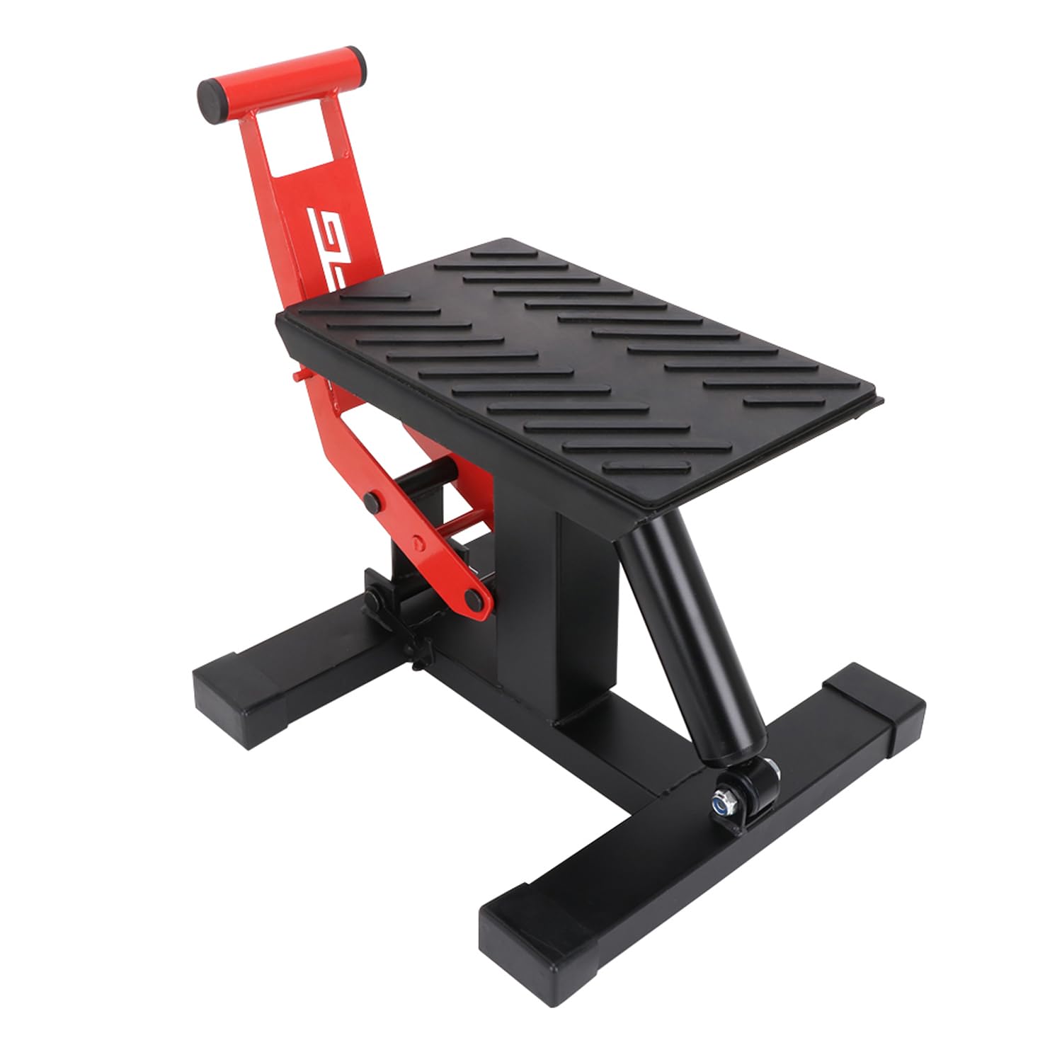 JFG RACING Soporte Elevador Motocross,Elevador Moto Hidraulico Mesa de Mantenimiento Hidráulica, Altura Ajustable para Mantenimiento Reparación para Pitbike E-Bike Enduro Supermoto Rojo