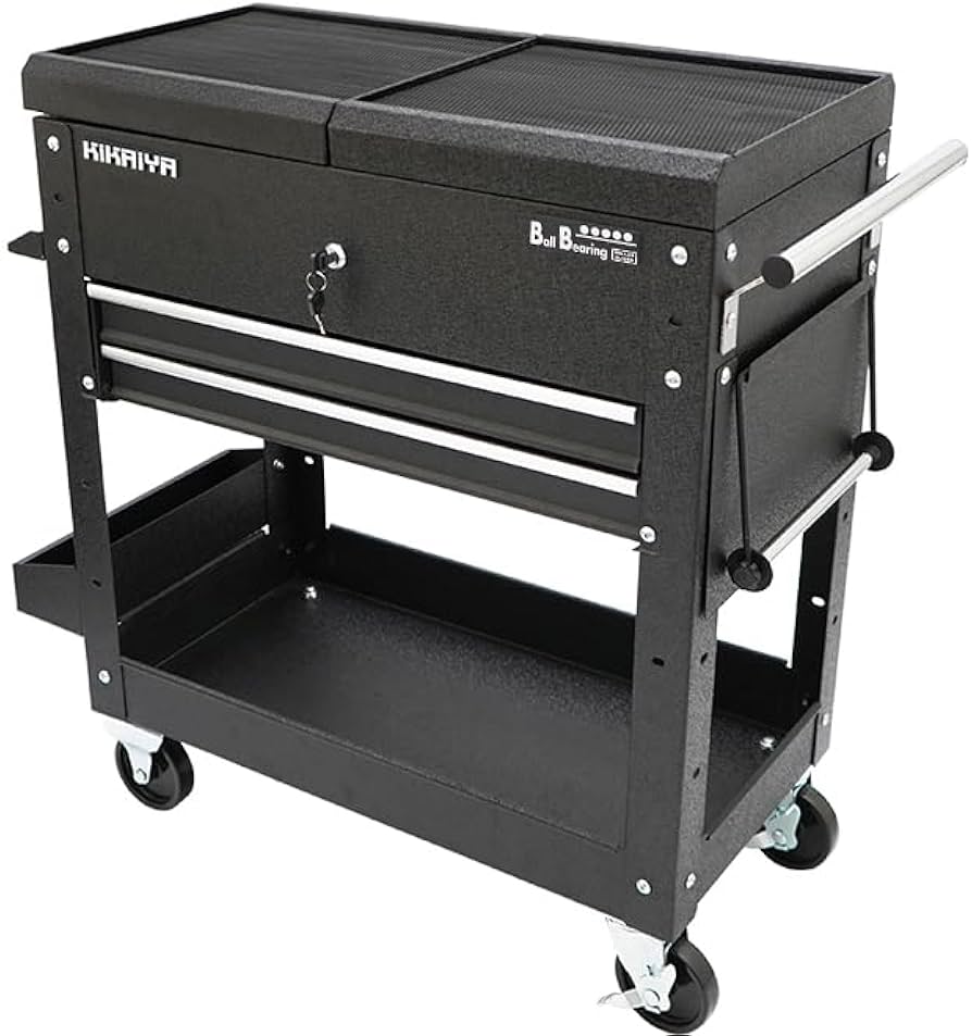 Amazon.co.jp: KIKAIYA ツールワゴン スライドトップ 天板開閉式