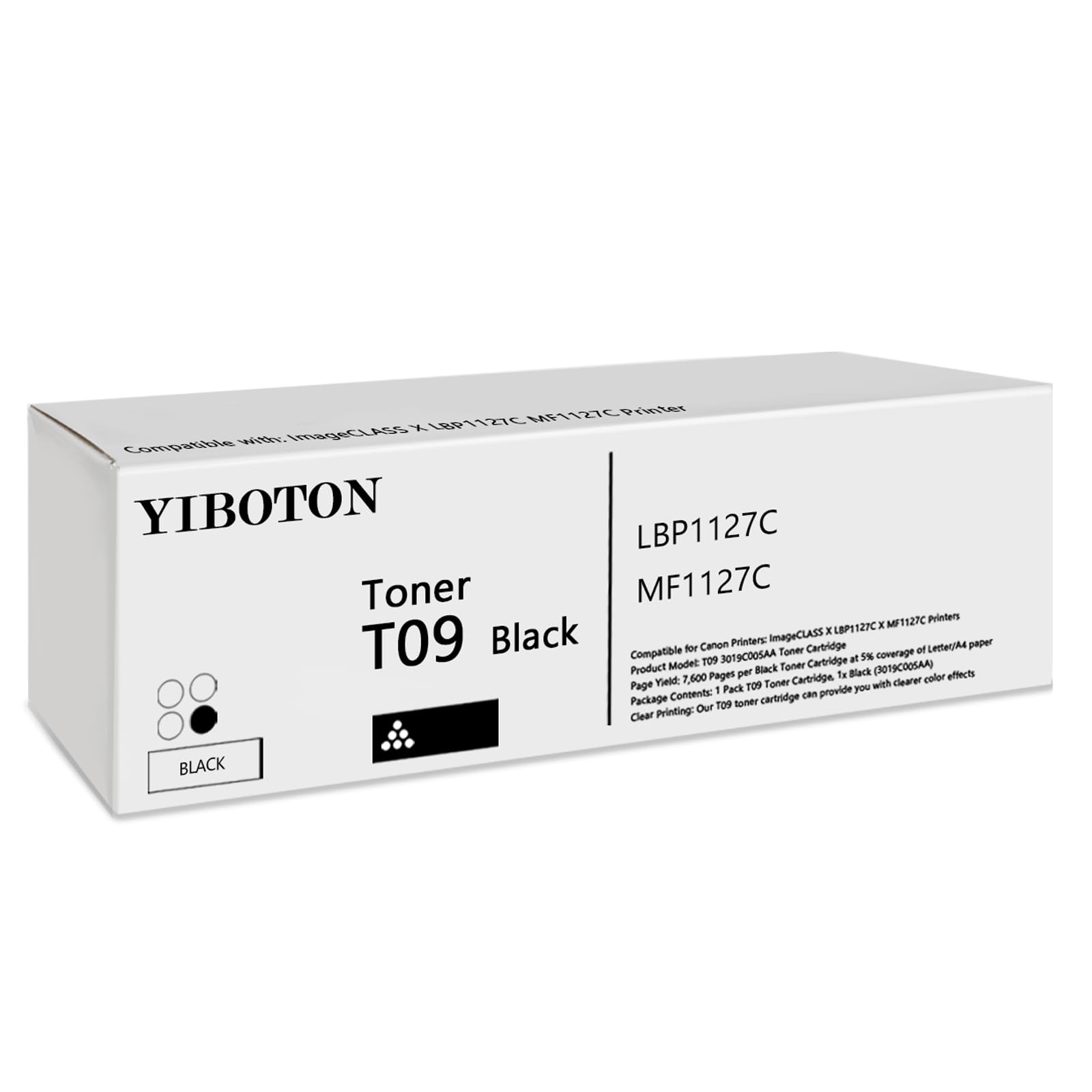 T09 Black Toner Cartridge with Chip for ImageCLAss X LBP1127C MF1127C | 3020C005AA,Compatible with ImageCLAss X LBP1127C MF1127C Printer,8,500 pages