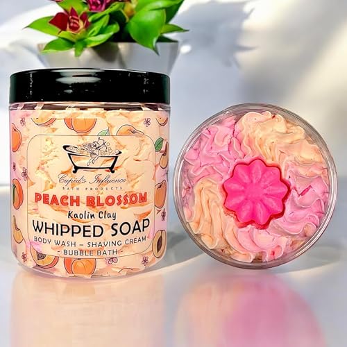 Peach Blossom Whipped Soap | Luxurious Kaolin Clay Body Wash | Shower Fluff | Shaving Cream | Stocking Fillers | Shower Cream | Bubble Bath | Shower Whip | Seasonal Gifts | Mothers Day Gifts