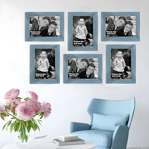 Image of Art Street Set of 6 Wall Photo Frames, Wall Hanging Picture Frame for Home, Living Room, Study Room Decor & Office Decor (Color: Gold, Size, 4x6 Inch)