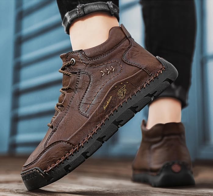 Men's Breathable Non-slip Casual Trainers for Outdoor Hiking in A Lightweight Mid-top Ankle Boot Walking Shoes2