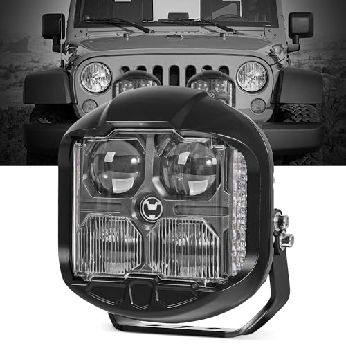 YYSESRT 5.5 Inch LED Offroad Light Compatible for Wrangler Truck ATV SUV, 80W 7000LM Round Work Light Pod, 6500K High Brightness LED Driving Light Spot Flood Combo Light, Pack of 1