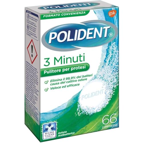 Polident 3 minuti, Pulitore per protesi, 66 compresse