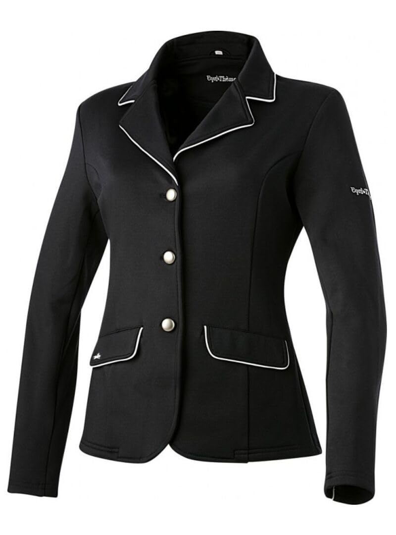Equi-Theme/Equit'M 988481242 Soft Classic Chaqueta de competición, Unisex Adulto, Ribete Negro/Gris, Talla única