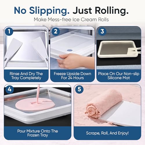 Image of Extra Large Rolled Ice Cream Maker (14 inchx10 inch) - Make Instant IceCream w /the Family - Manual Roll Your Own IceCream - Roll Ice Cream Tray