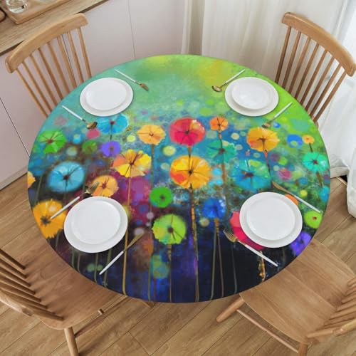 Mantel redondo impermeable ajustable para picnic y exterior 8