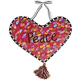 Demdaco Peace Heart Colorful Swatches 26 x 22 Aluminum Screen Door Hanger Sign