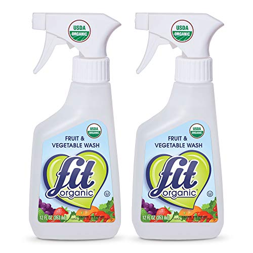 Fit Organic Produce Wash, 12 Oz. Spray, Fruit and Vegetable Wash & Pesticide/Wax Remover (2-(Pack))