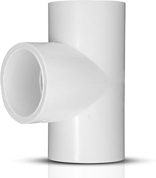 PVC Sch 40 Tee SOC x SOC x SOC Solvent Weld, White, 3", Plumbing Pipe 3 Way Connector Pressure Fitting Water Supply