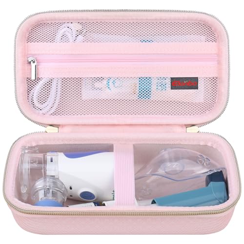 Elonbo Carrying Case for Portable Handheld Inhaler Nebulizer Machine for Adults and Kids Asthma Inhaler Travel Case Handheld Mesh Atomizer Machine Holder Inhaler Spacer Bag Star Pink