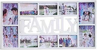 ColdShine Photo Frame Multi Aperture Collage for 10 Photos Collage Photos Large Multi Picture Frame Decor Memories for Bedroom Kitchen Dining Holds 6 x 6''X4'' and 4 x 5''X7'' Photos (White Family)