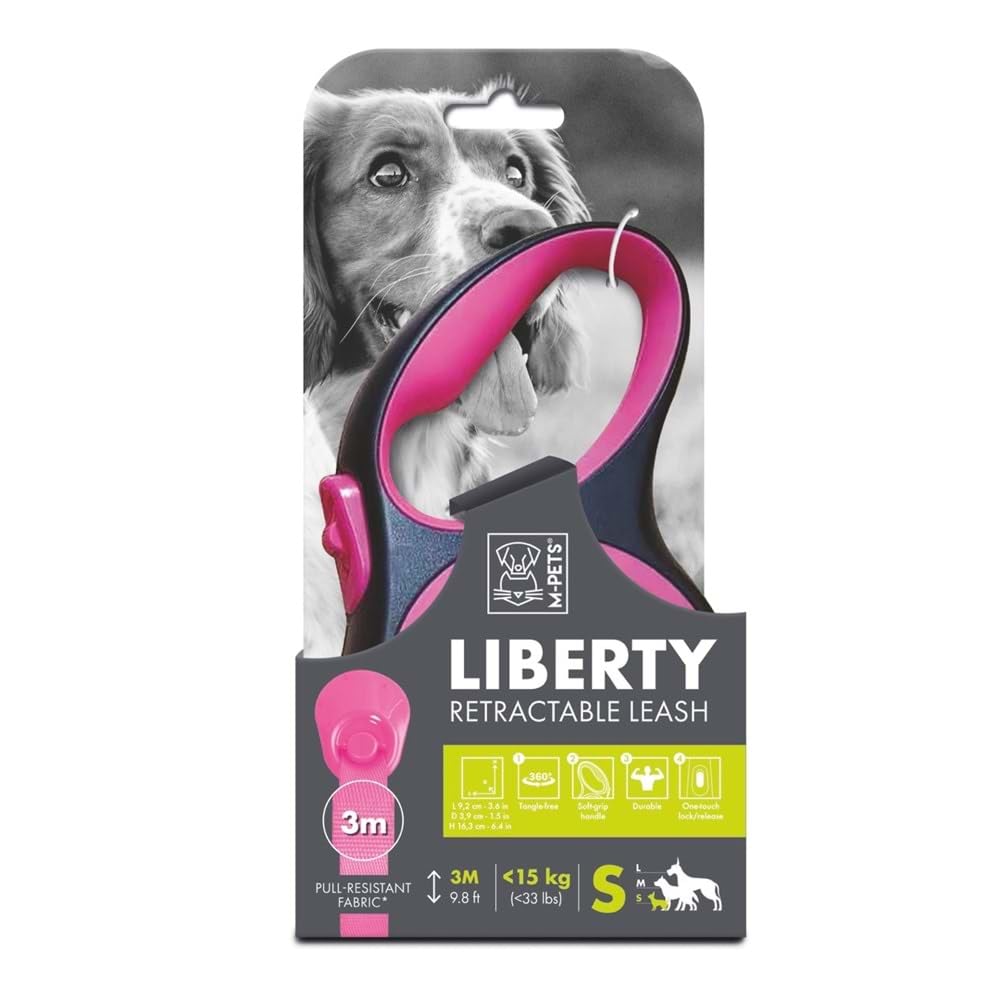 M-PETS LIBERTY OTOMATİK GEZDİRME ŞERİT 3MT/PINK (S)