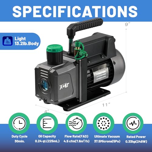 PB Motor Tech 3 Gallon Vacuum Chamber Kit with Tempered Glass Lid - 4.5CFM Vacuum Pump. 38 Micron Vacuum Pump Kit (Oil Not Included) - Ideal for Wood Stabilization - Image 6