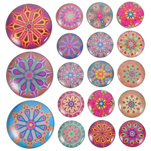 iplusmile 50 Piezas Imanes para Frigorífico de Vidrio Decorativos Diseño Mandala para Cocina Oficina y Pizarra Resistentes y Delicados Accesorios para Nevera