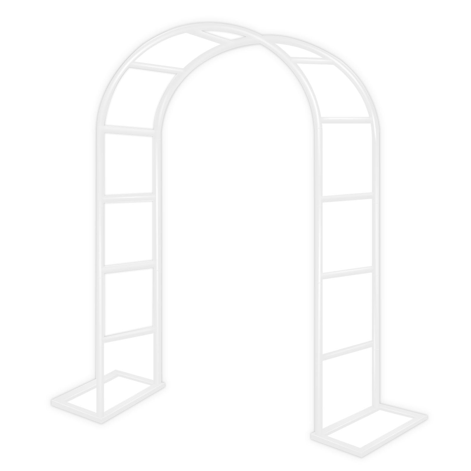 Ten metalowy duży łuk ogrodowy - wytrzymała stalowa rama podtrzymująca łuki altana krata do roślin pnących, dekoracja łuku weselnego, pergola, krata, winogrona, łuk, biały (rozmiar: 300 x 220 x