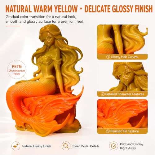 Image of PETG 3D Printer Filament,Flower,Chrysanthemum Yellow,PETG 1.75mm Filament,1kg