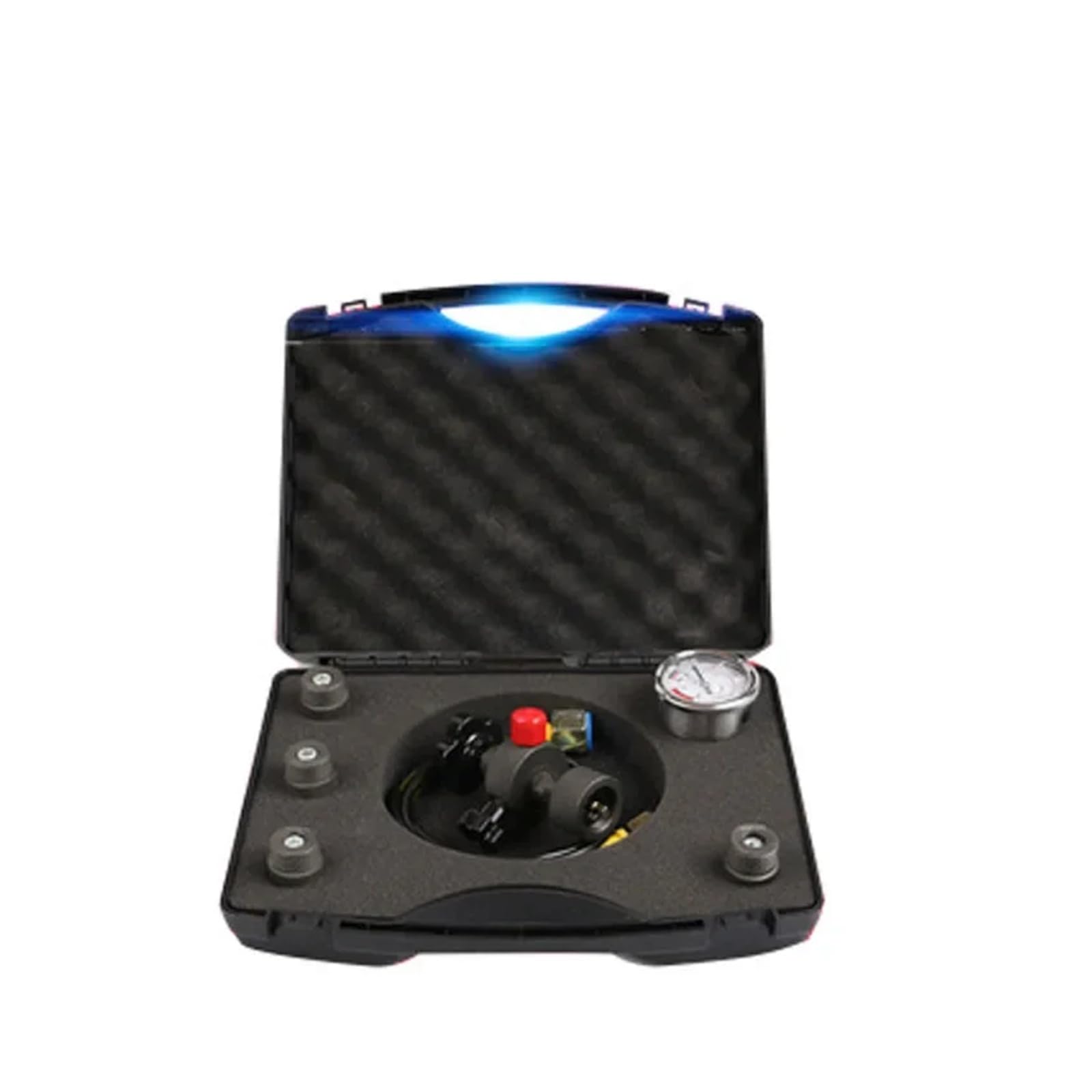 Válvula de carga de nitrógeno de prueba de manómetro hidráulico de 0-400bar 6000PSI y cinco tipos de adaptadores