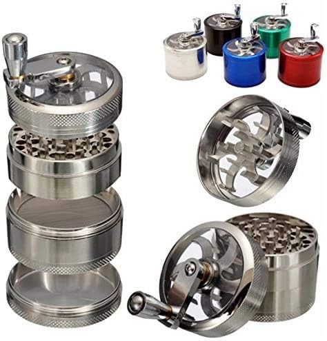 DEALBOX 40 MM 4 Layers Mill Grinder Hand Crank Crusher Grinder Pollinator Magnetic Shark Teeth