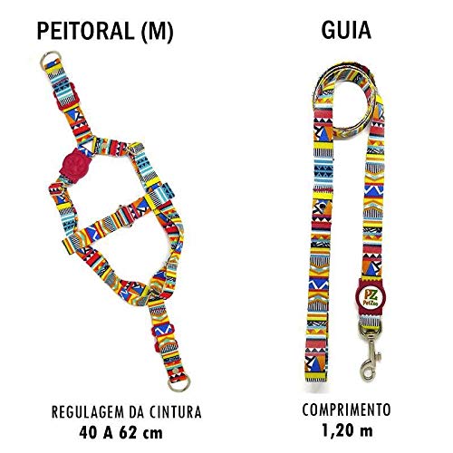 Kit Coleira,Peitoral e Cinto Para Cachorro - Médio - Afrika